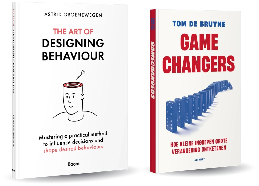 The Art of Designing Behaviour by Astrid Groenewegen and Gamechangers by Tom de Bruyne