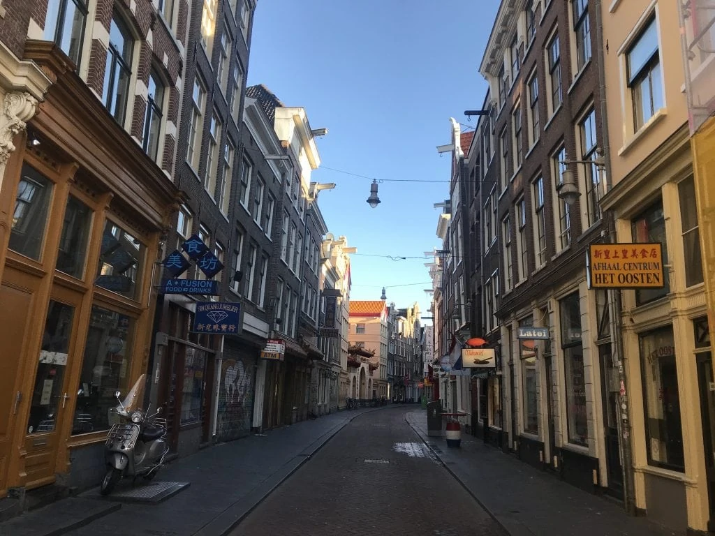 Amsterdam empty streets during Corona